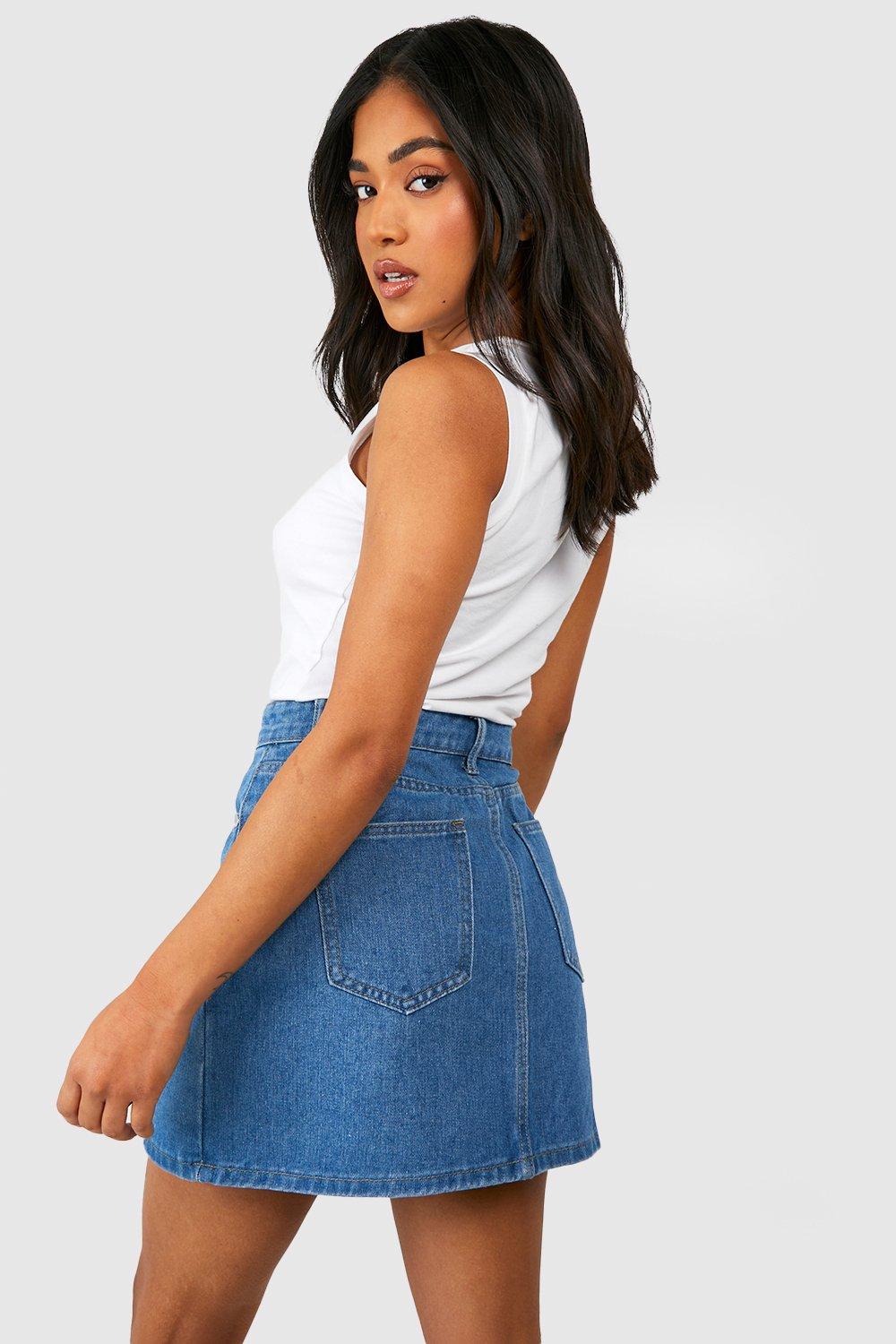 Petite hotsell jean skirt